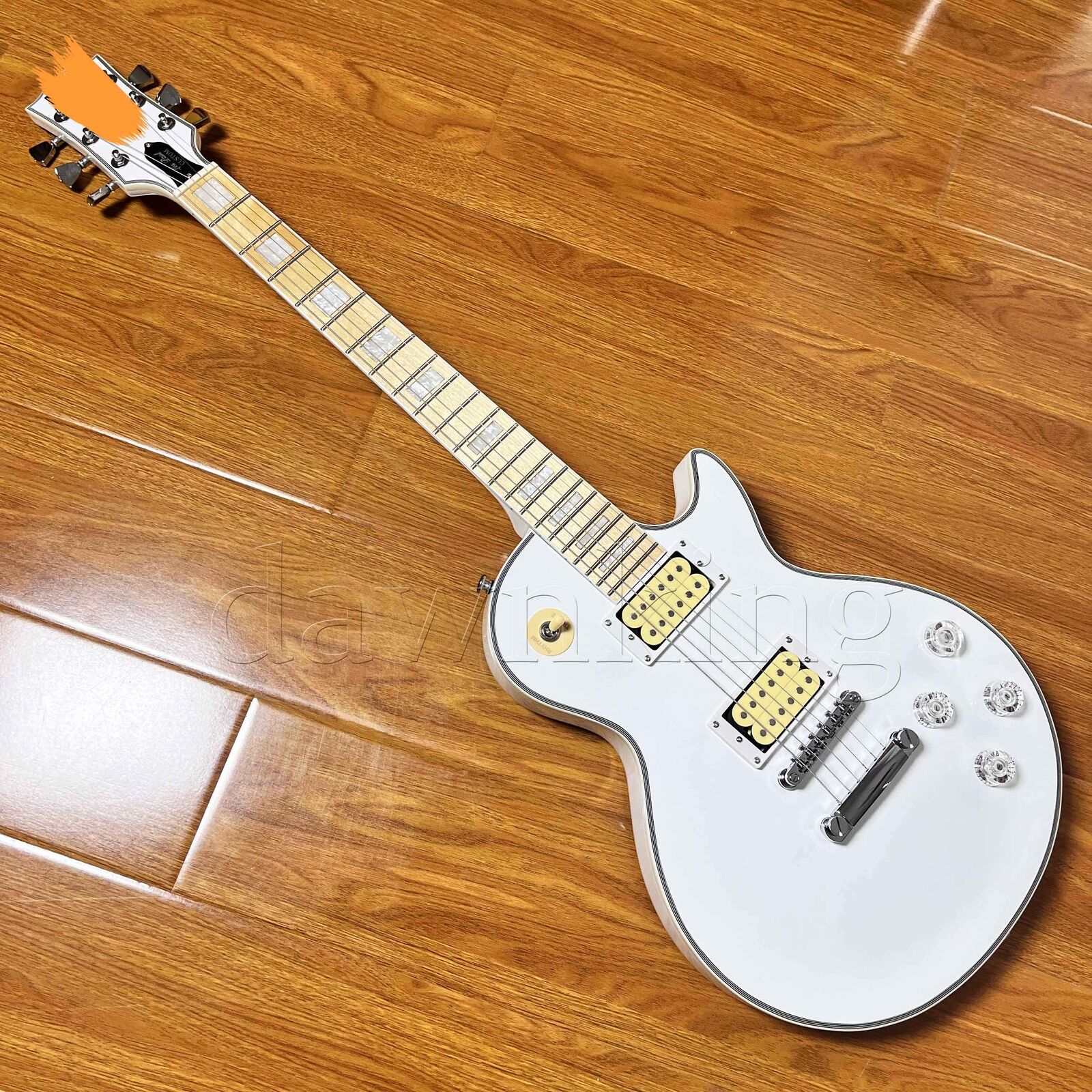 White Custom LP electric guitar,White wooden fingerboard, in stock