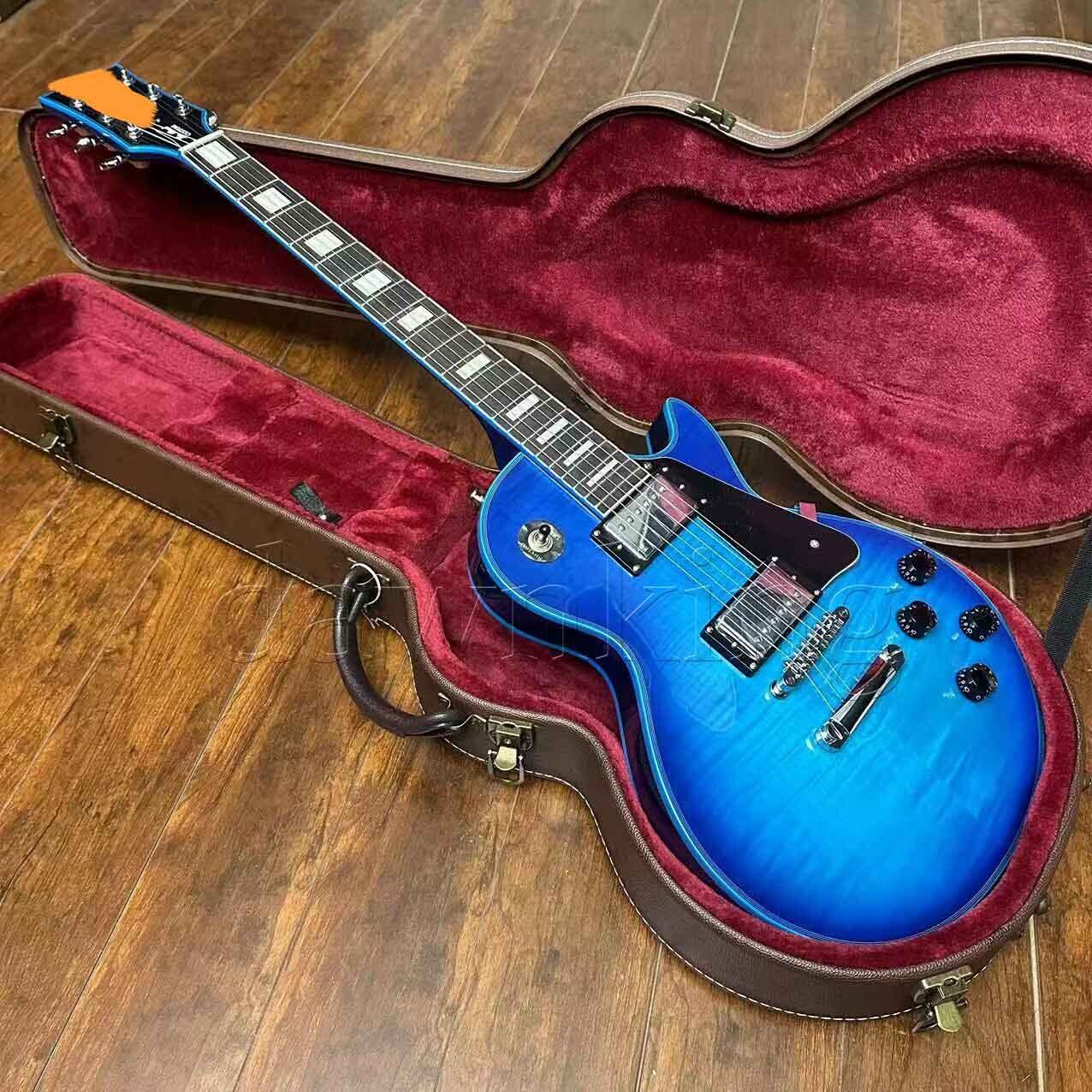 blue Custom LP electric guitar,Blue logo, blue ABS, in stock