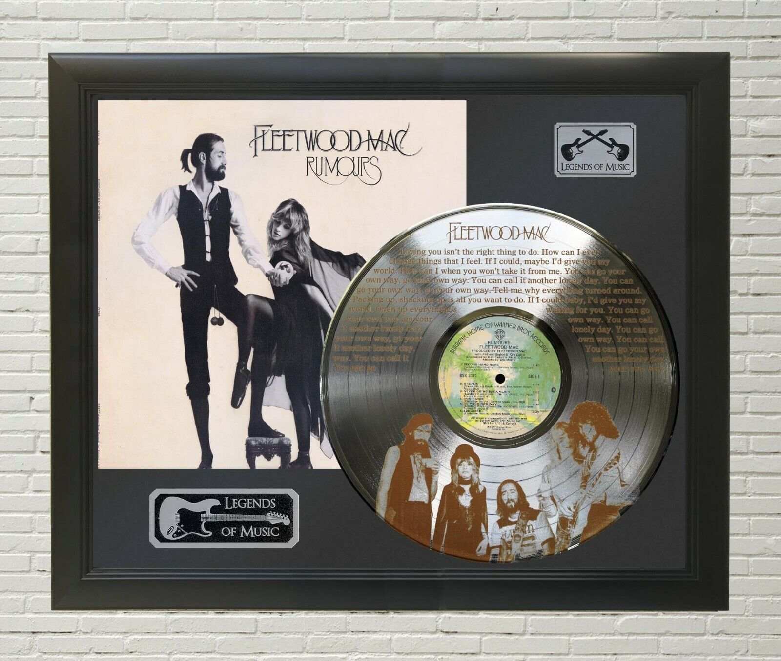 Fleetwood Mac - Go Your Own Way Framed Legends Of Music Etched Silver LP Display