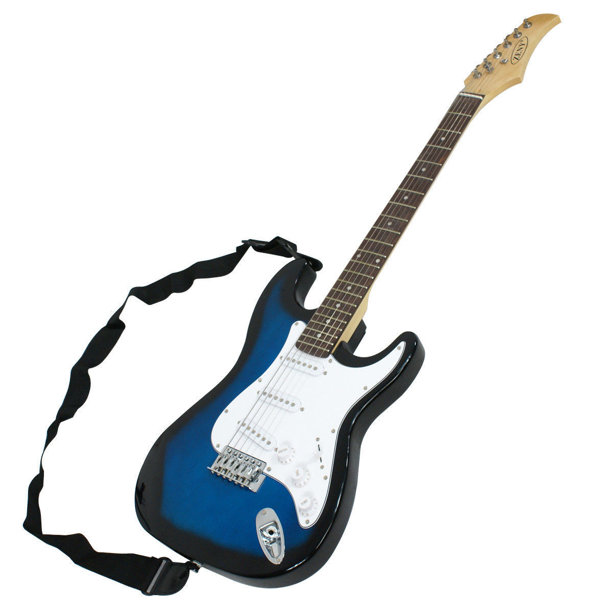 Full Size Blue Electric Guitar with Amp, Case and Accessories Pack Beginner