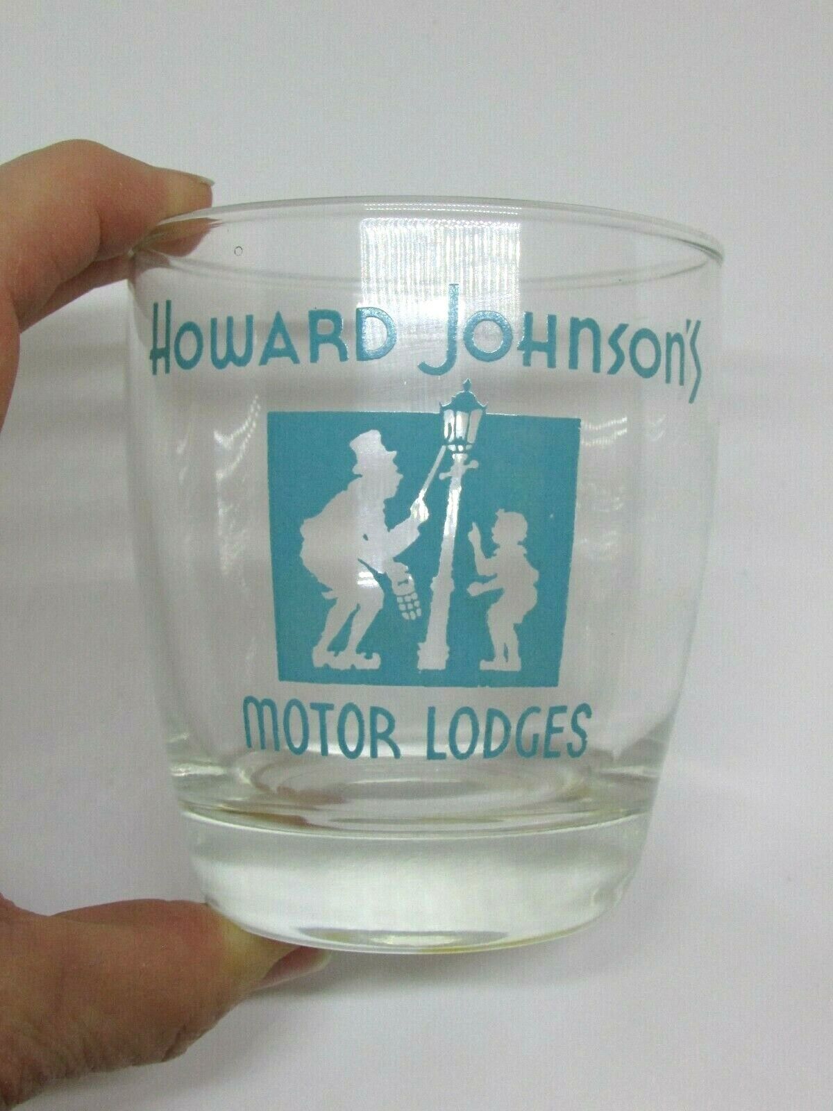 2 Vintage Howard Johnson HOJO Motor Lodges Water Juice Glasses 