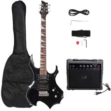 NEW Glarry Flame Shaped Electric Guitar+20W electric guitar audio-Black picture