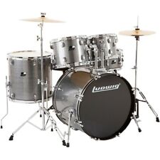 Ludwig Backbeat Complete 5-Piece Drum Set w/Hardware, Cymbals Metallic Silver picture
