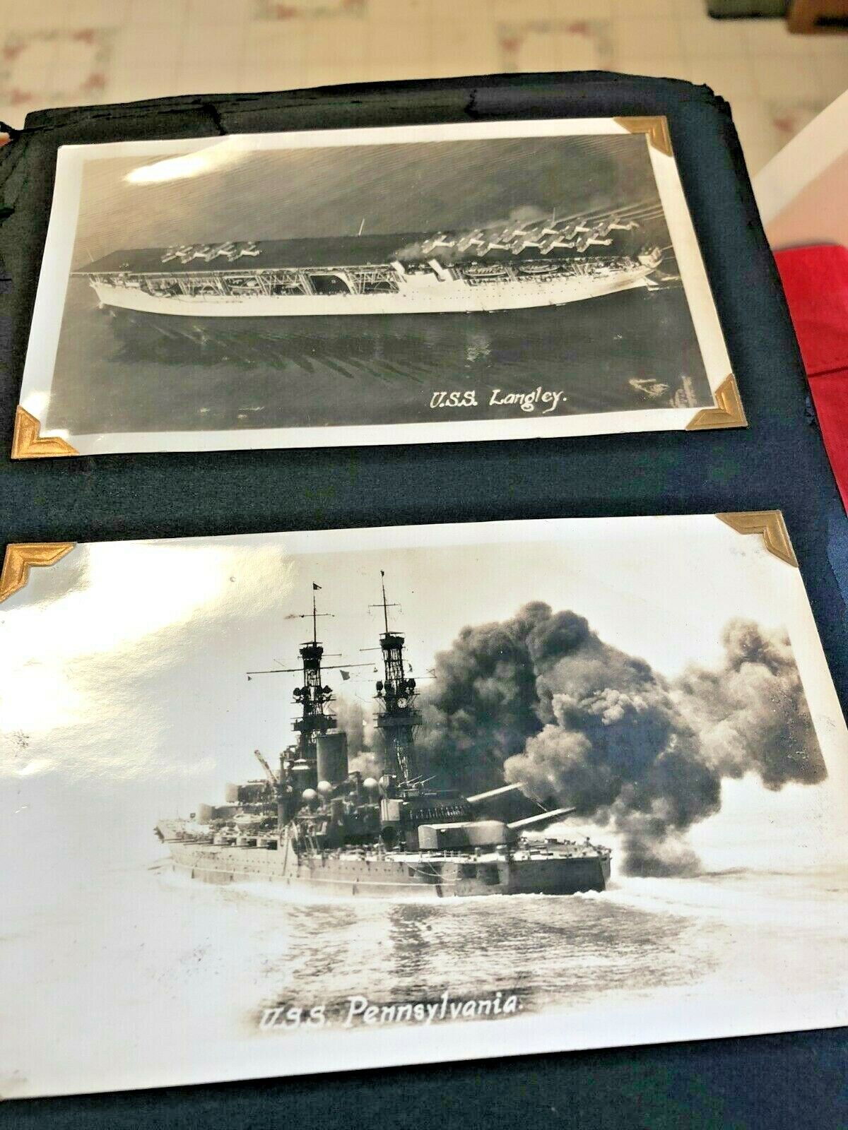 Very rare early U.S Navy photo album 180 pictures of early battleships air craft