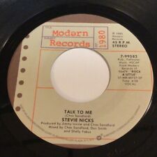 Stevie Nicks - Talk To Me / One More Big Time Rock And Roll Star 45 picture
