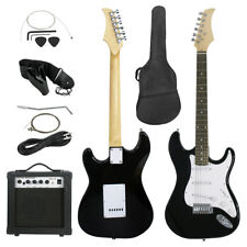 Black Electric Guitar with Amp, Case and Accessories Pack Beginner Full Size picture