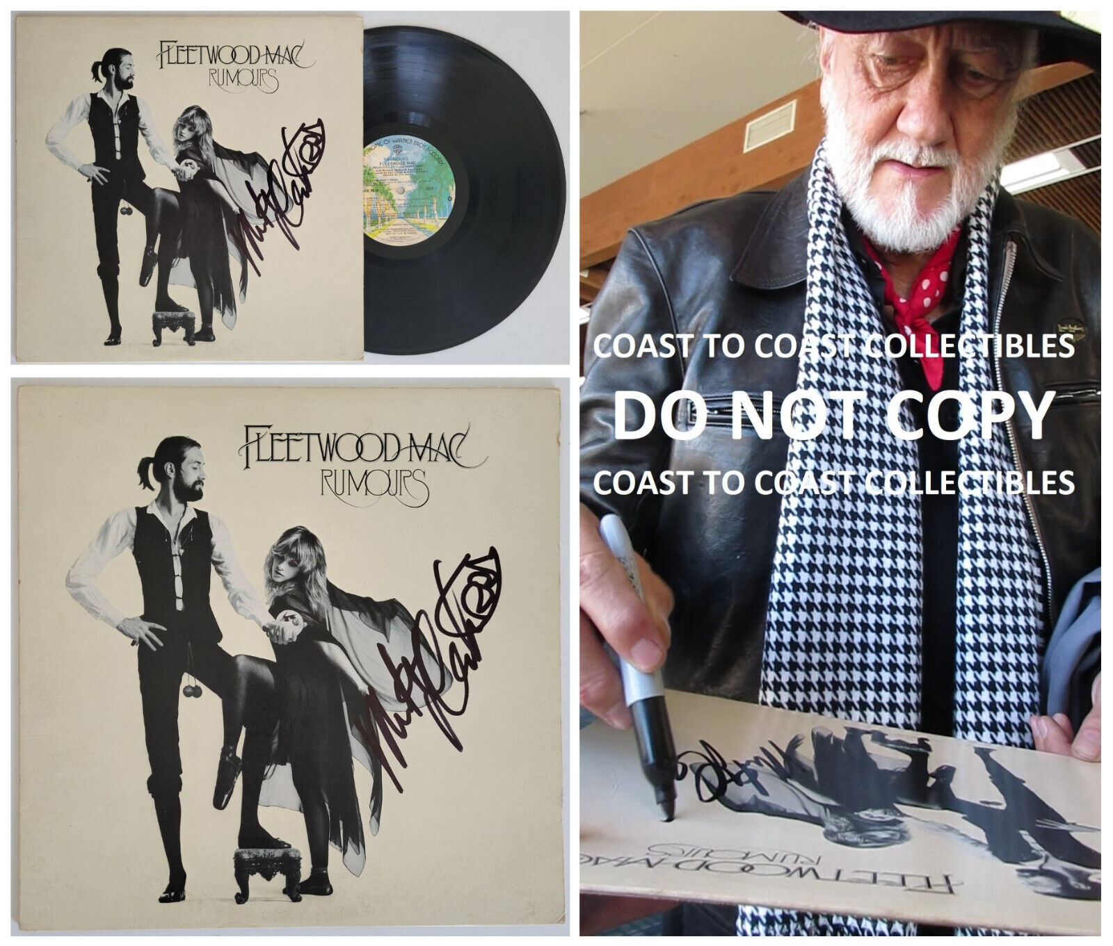 Mick Fleetwood signed Fleetwood Mac Rumours album vinyl exact proof autographed