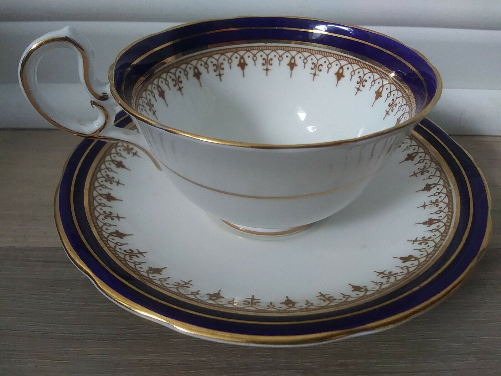 Aynsley Leighton Cobalt Cup and Saucer 