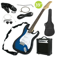 Full Size Blue Electric Guitar with Amp, Case and Accessories Pack Beginner picture