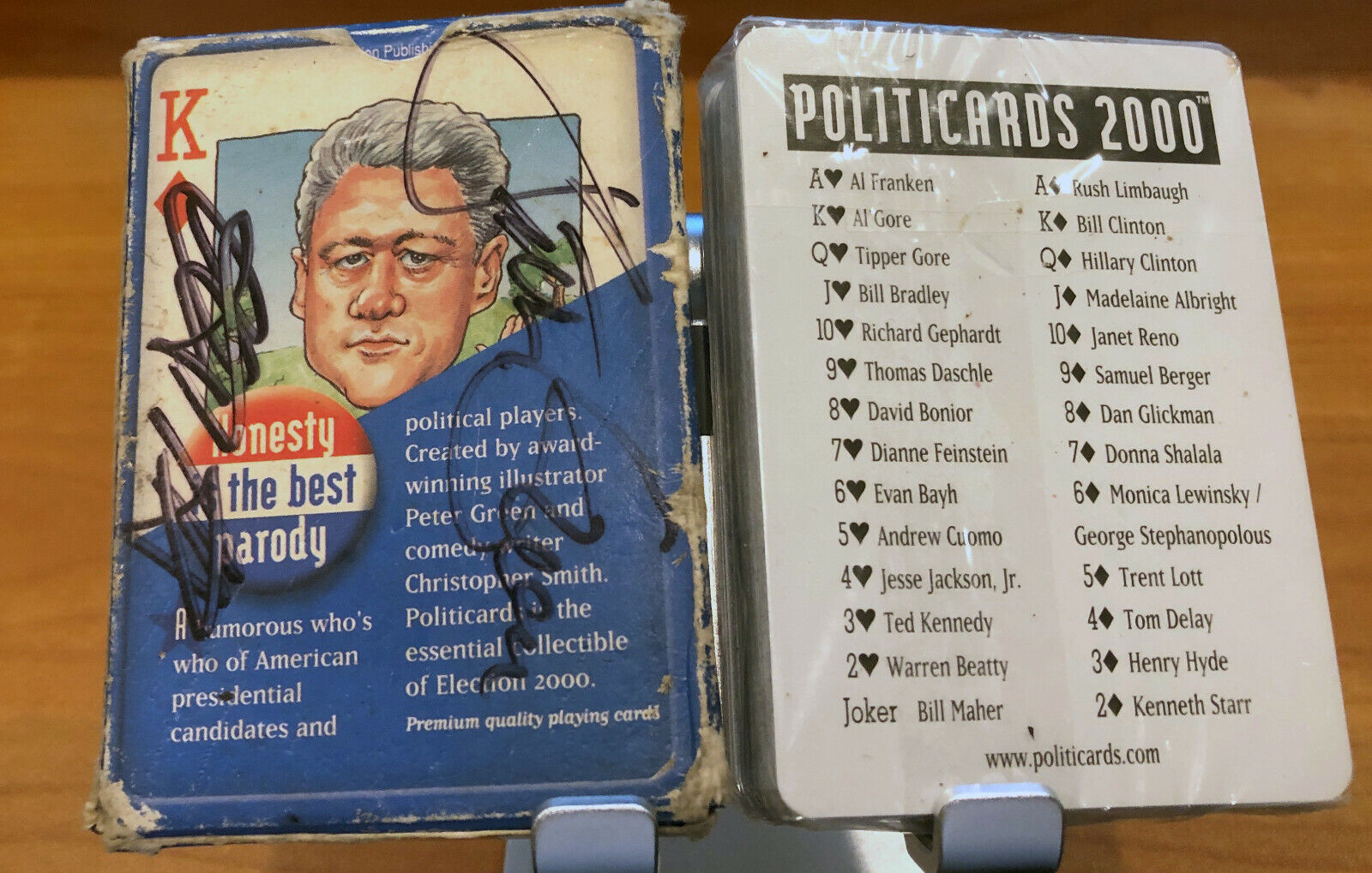 2000 POLITICARDS SEALED CARD DECK SIGNED BY PETER GREEN AND CHRISTOPHER SMITH