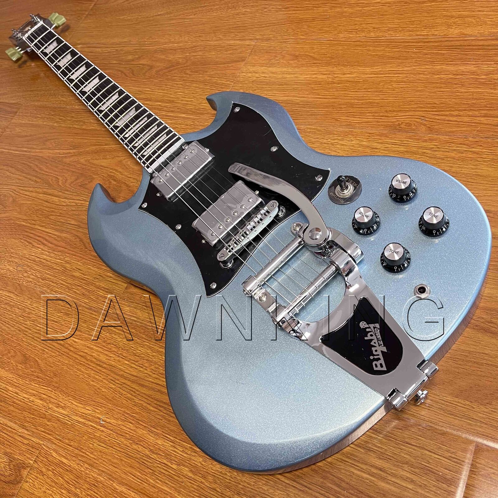SG Electric Guitar, Metallic Blue Color,  Rosewood Fingerboard