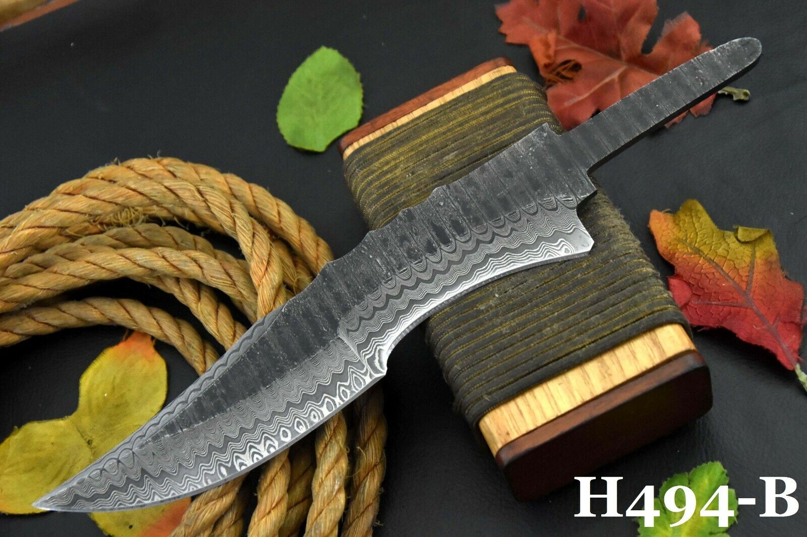 C Custom Hammered 1095 High Carbon Steel Blank Blade Hunting Knife No Damascus 