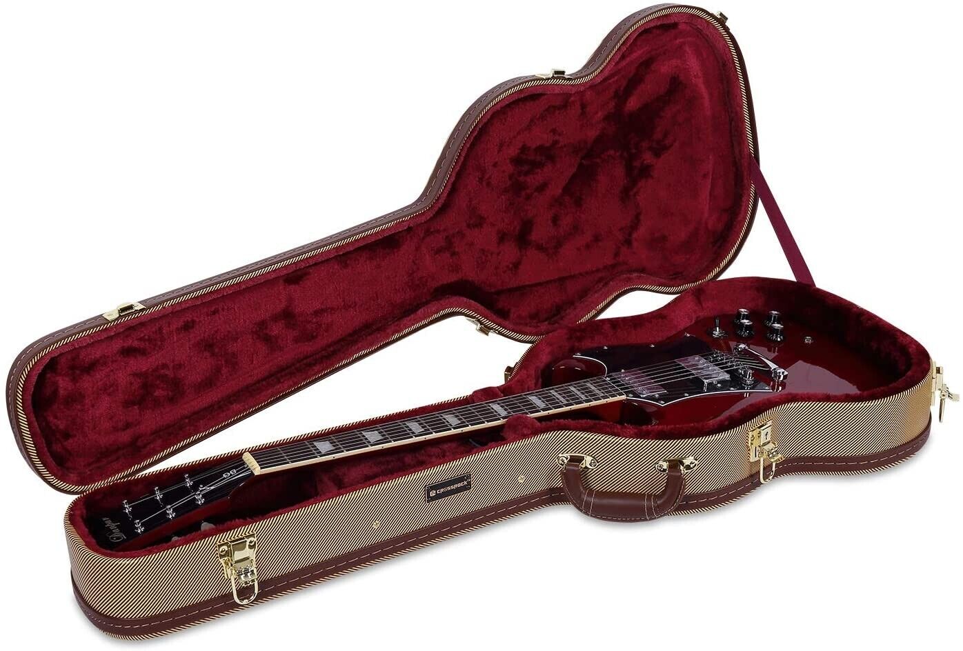 Crossrock Vintage Hard Case for Gibson SG and Similar Style Electric Guitars