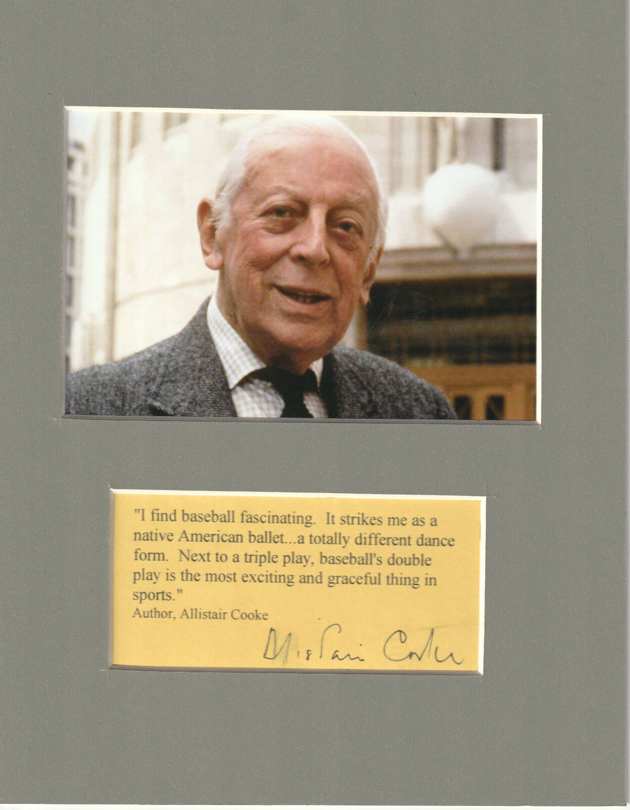 Alistair Cooke Signed matted with  Photo COA SJA21 Choice of 2 Different