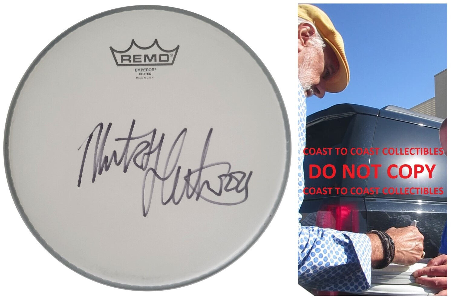 Mick Fleetwood Drummer Fleetwood Mac signed Drumhead COA exact proof autographed