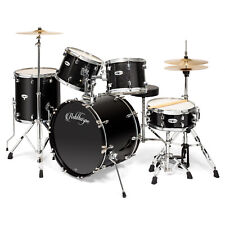 5pc Complete Full Size Pro Adult Drum Set Kit - Remo Heads, Brass Cymbals picture