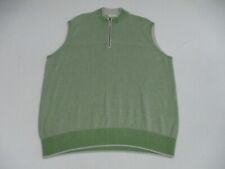 Peter Millar Men's Vest Large Green Silk Cashmere Blend Quarter Zip Golf picture