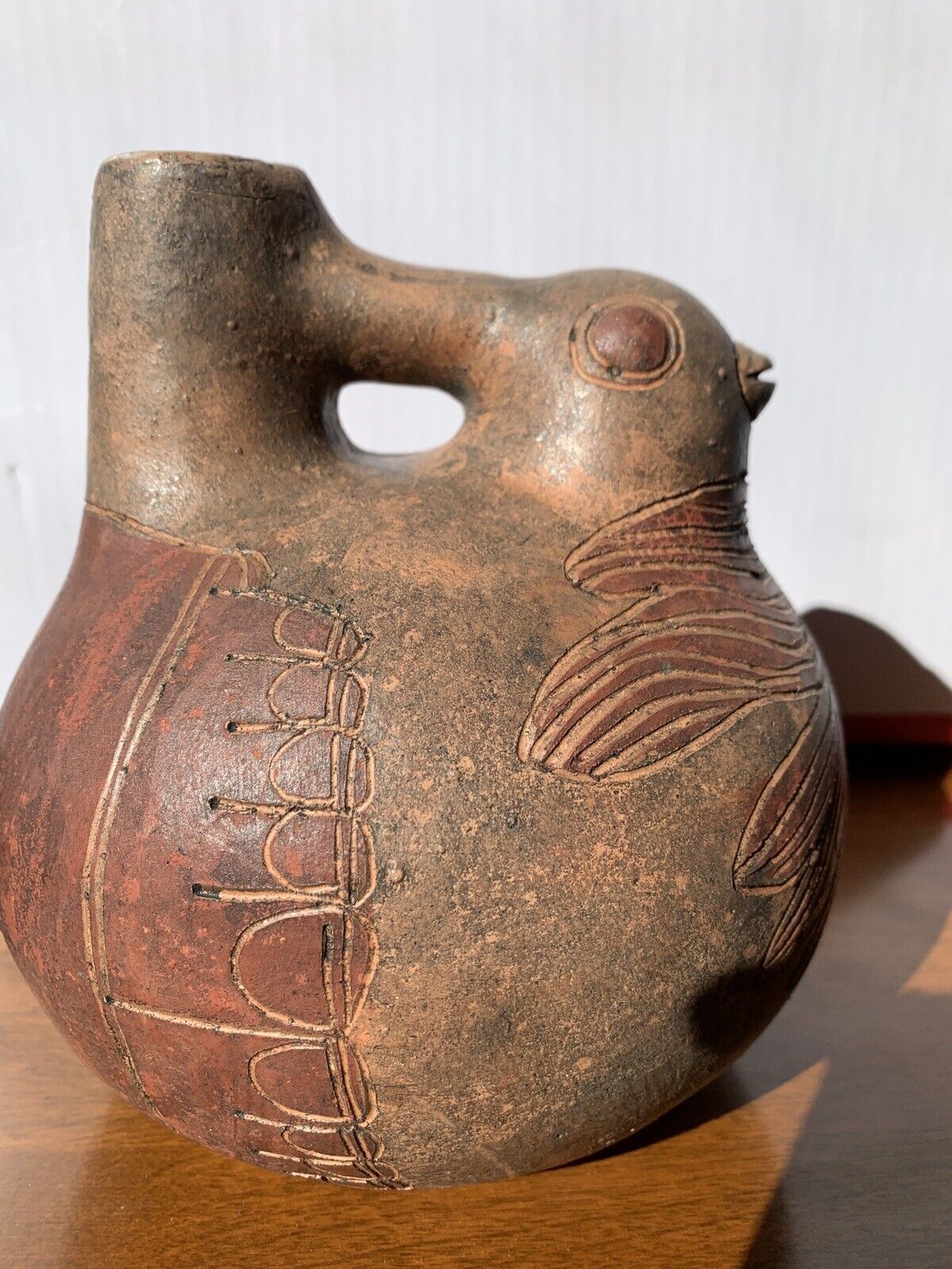 Vintage Ernesto Duran Chile Pre-Colombian Ceramic Pottery Bird