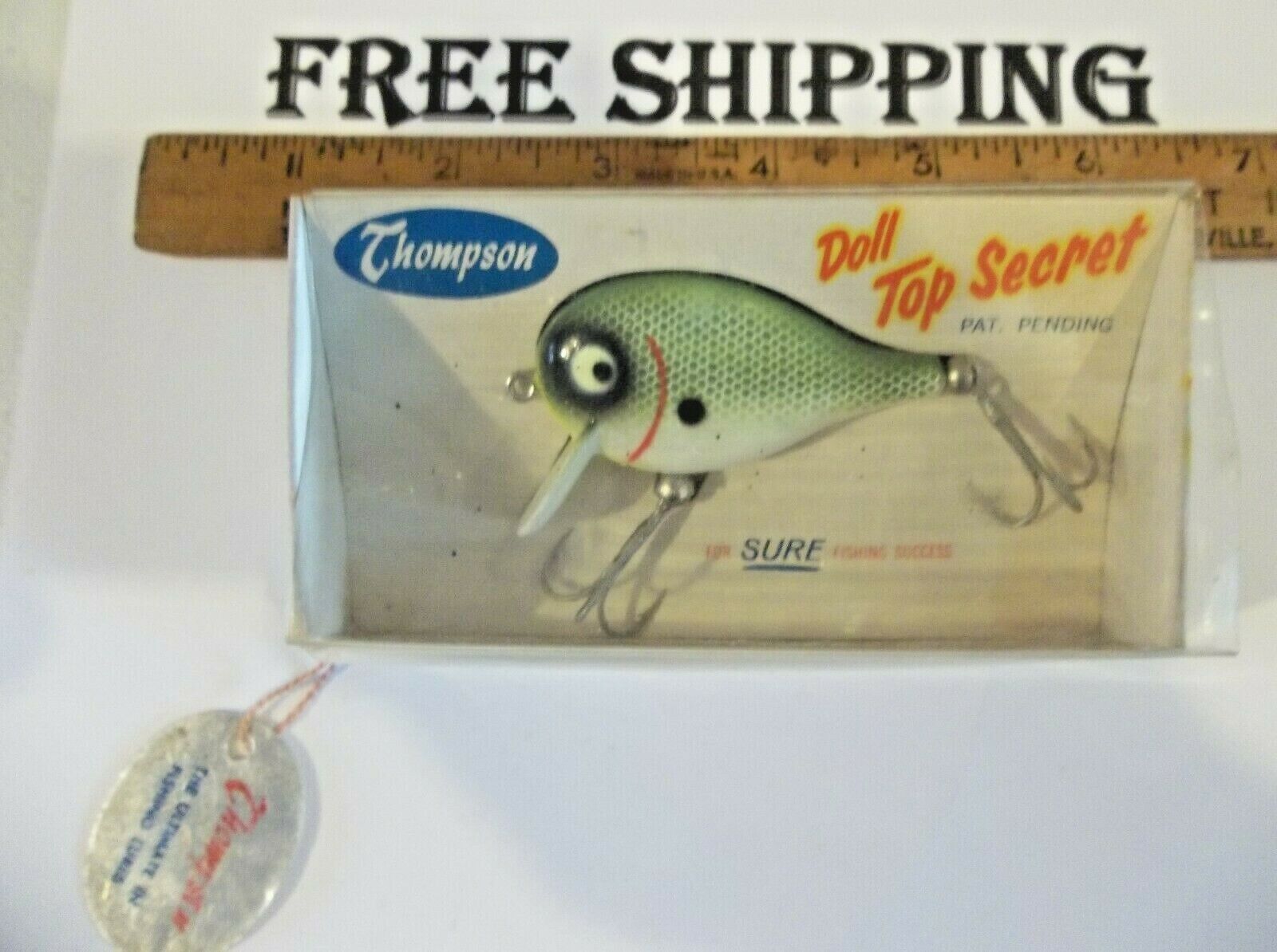 Vintage Thompson Doll Top Secret Fishing Lure OLD SCHOOL CRANKBAIT WITH TAG  .. for Sale 