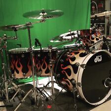 DW DRUMS 5PC SET - COLLECTORS SERIES SHELL PACK CUSTOM GRAPHICS TRIBAL FLAME picture