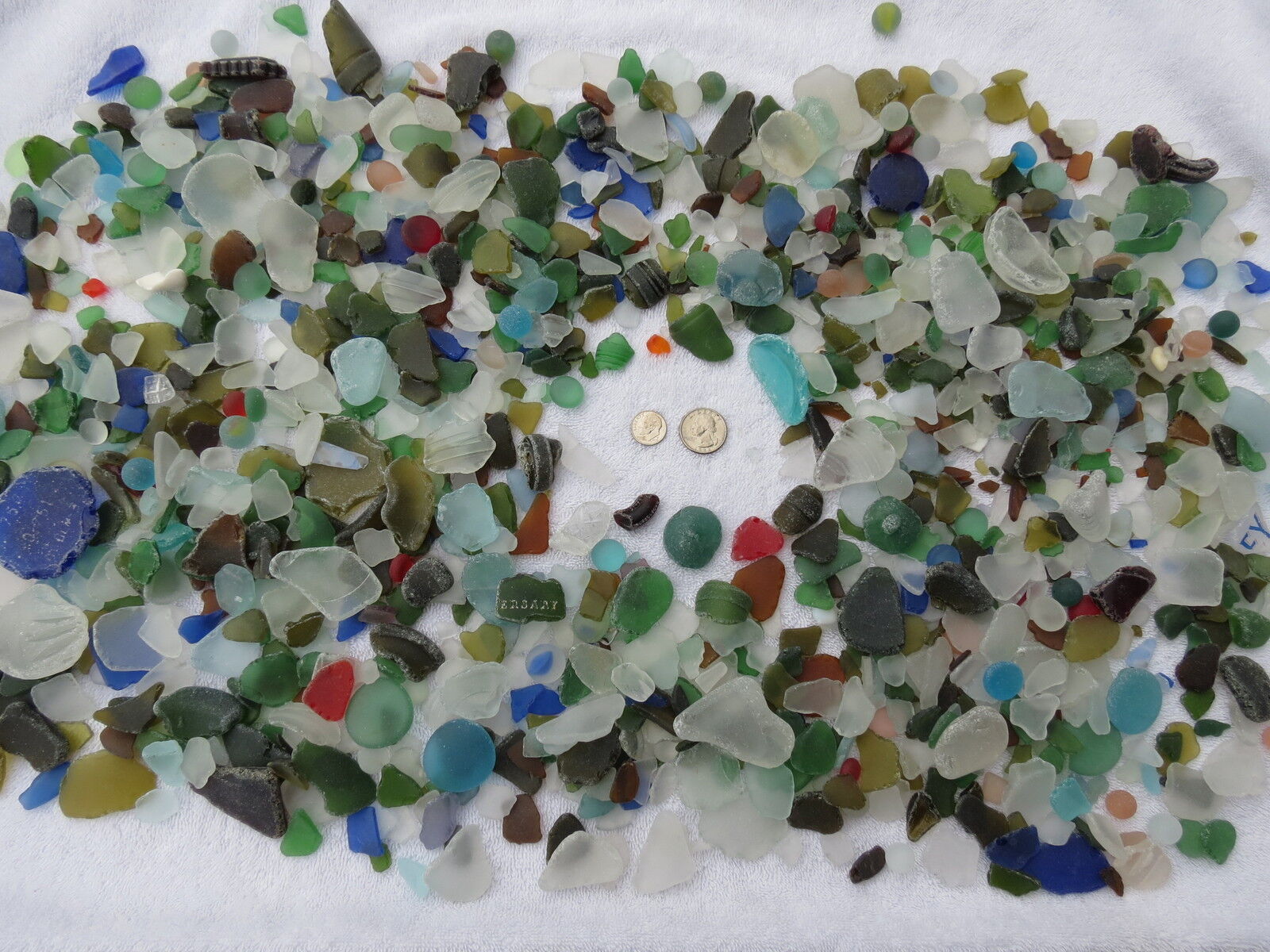 3 POUNDS MACHINE MADE RECYCLED TUMBLED BEACH SEA GLASS 1/2-2 INCH DECORATION 