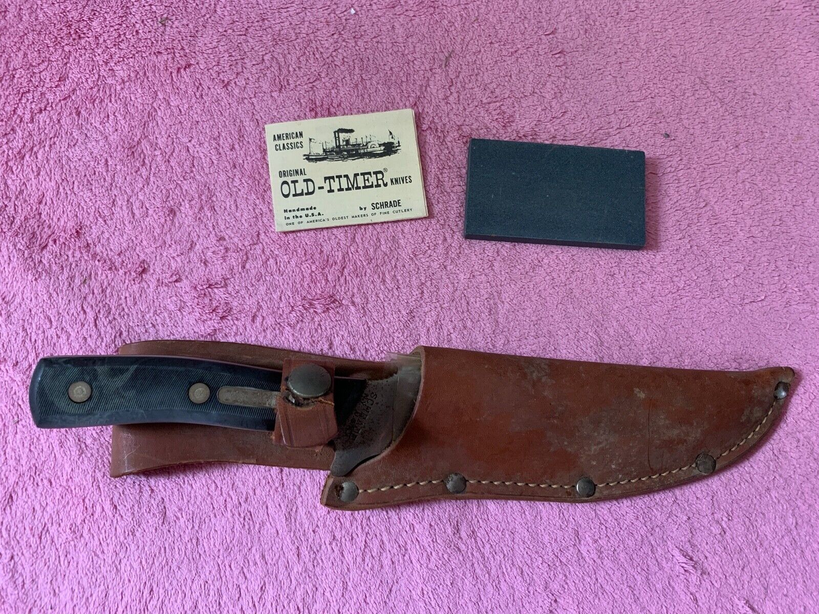 1980s SCHRADE 150T OLD TIMER DEERSLAYER 10.5\'\' HUNTING KNIFE W/SHEATH-5 DAY (K)