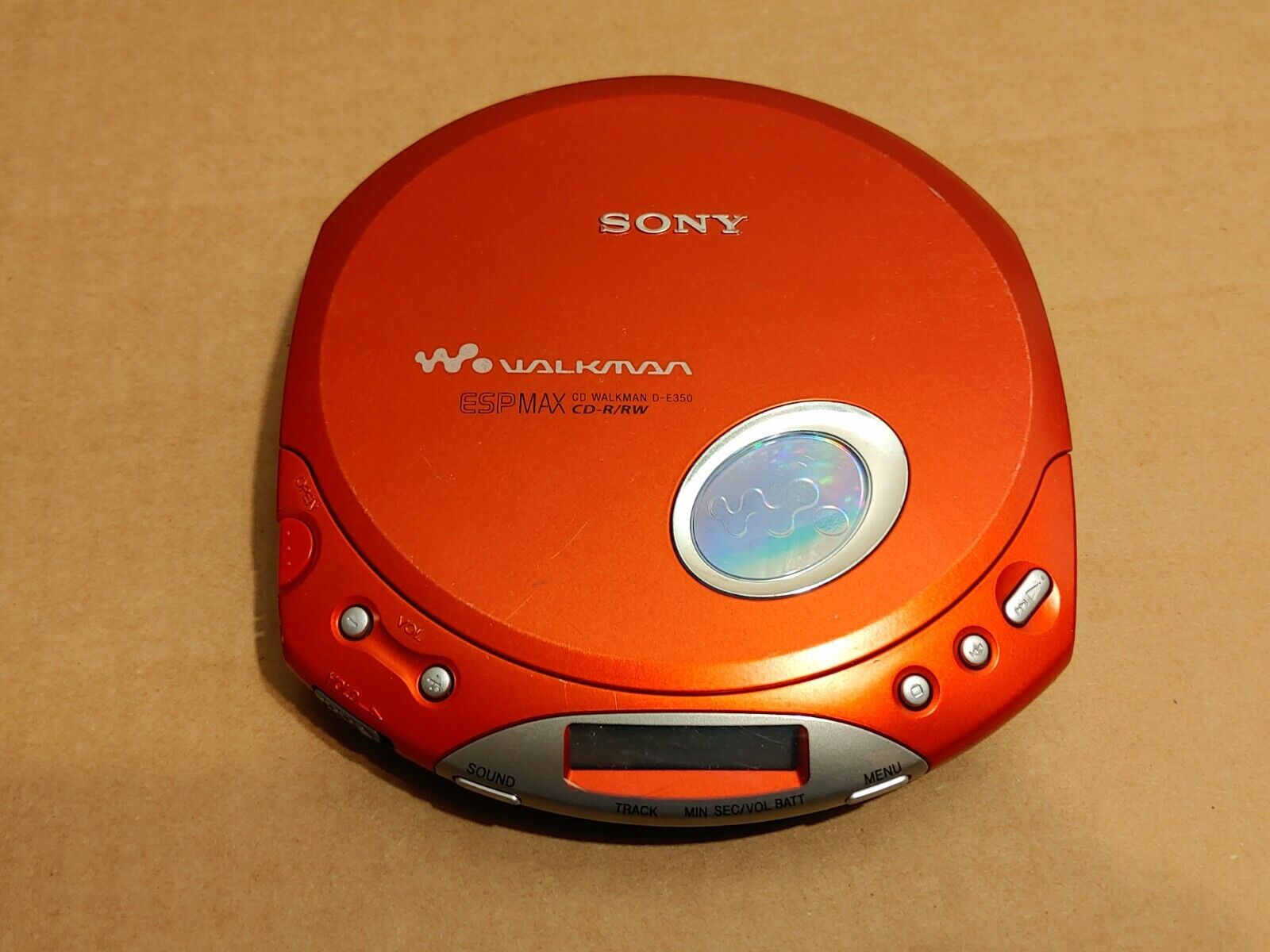 Sony CD Walkman D-E350 ESP Max Portable CD Player - Red - TESTED & WORKS