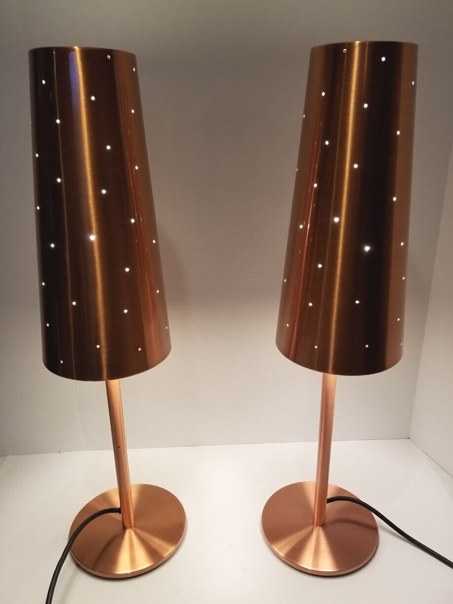 Pair Ikea Tallvik Lamps Copper Finish, Copper Table Lamp Ikea