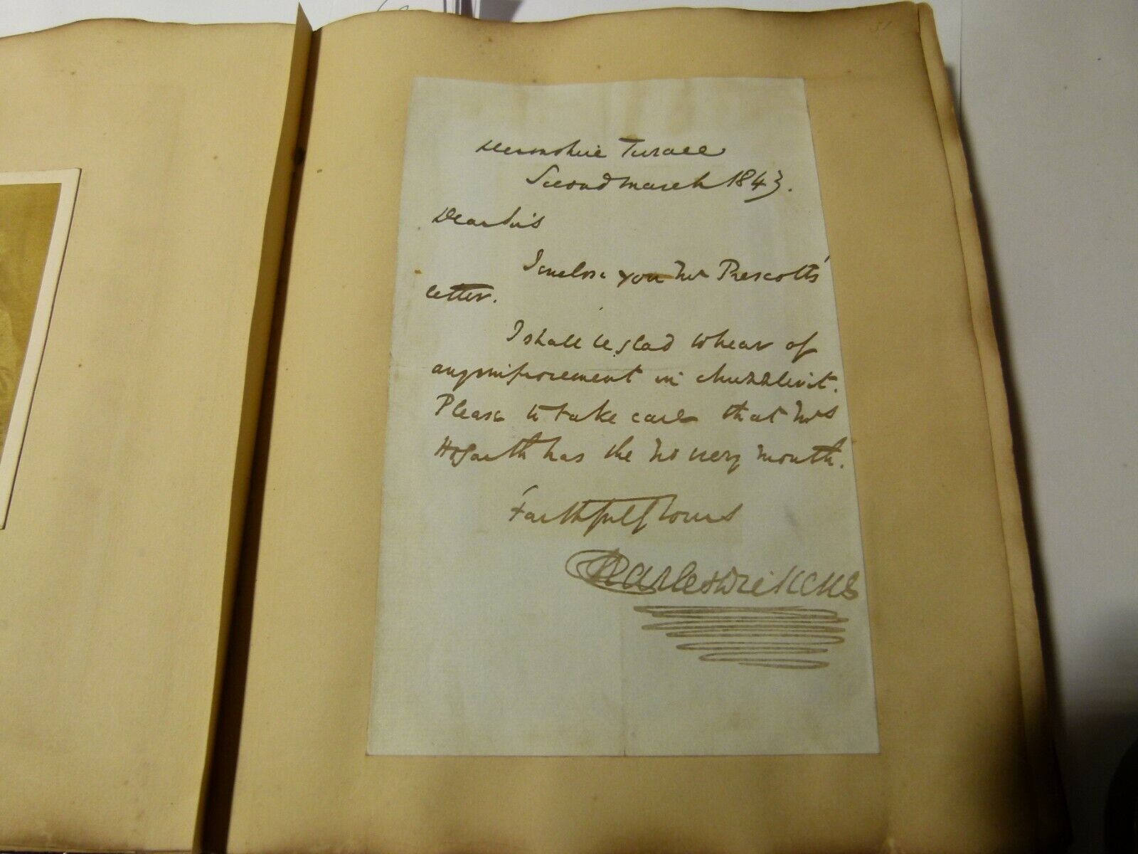 UNIQUE Charles Dickens Signature  in 19thC 2nd Duke Wellington Personal Album 