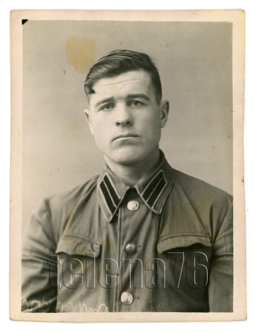 1930s Soviet Military Man NKVD Russian Guy Red Army RKKA Uniform vtg photo 