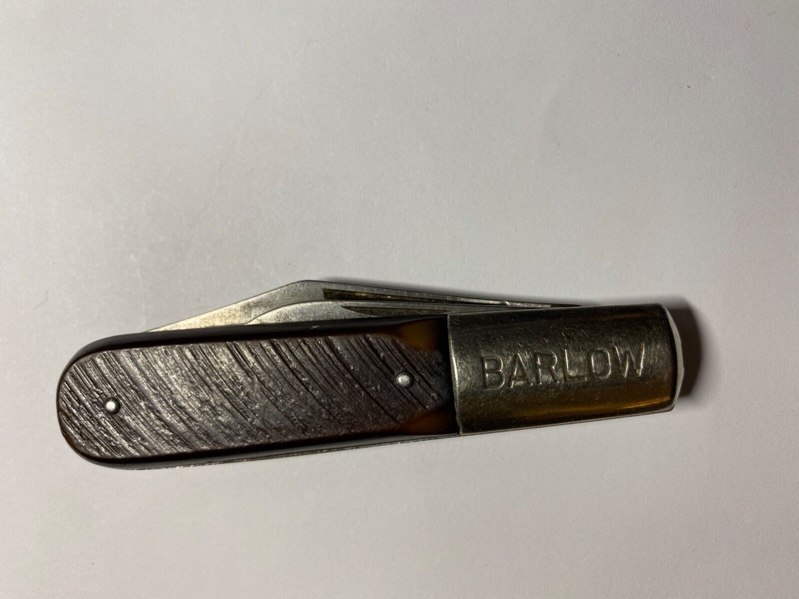 Vintage Barlow Imperial Prov RI USA 2 Blade Folding Pocket Knife Sawcut Delrin