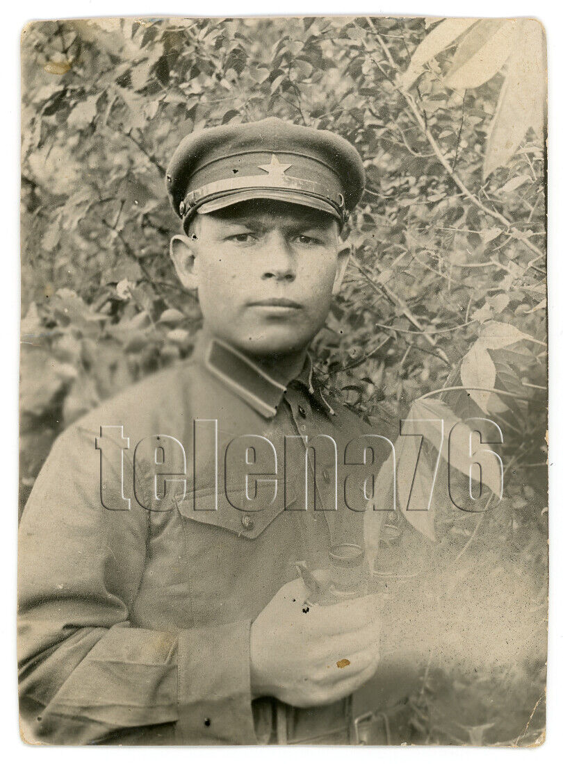 1930s Soviet Military Red Army Soldier Guy RKKA Binocular Uniform Russian photo 