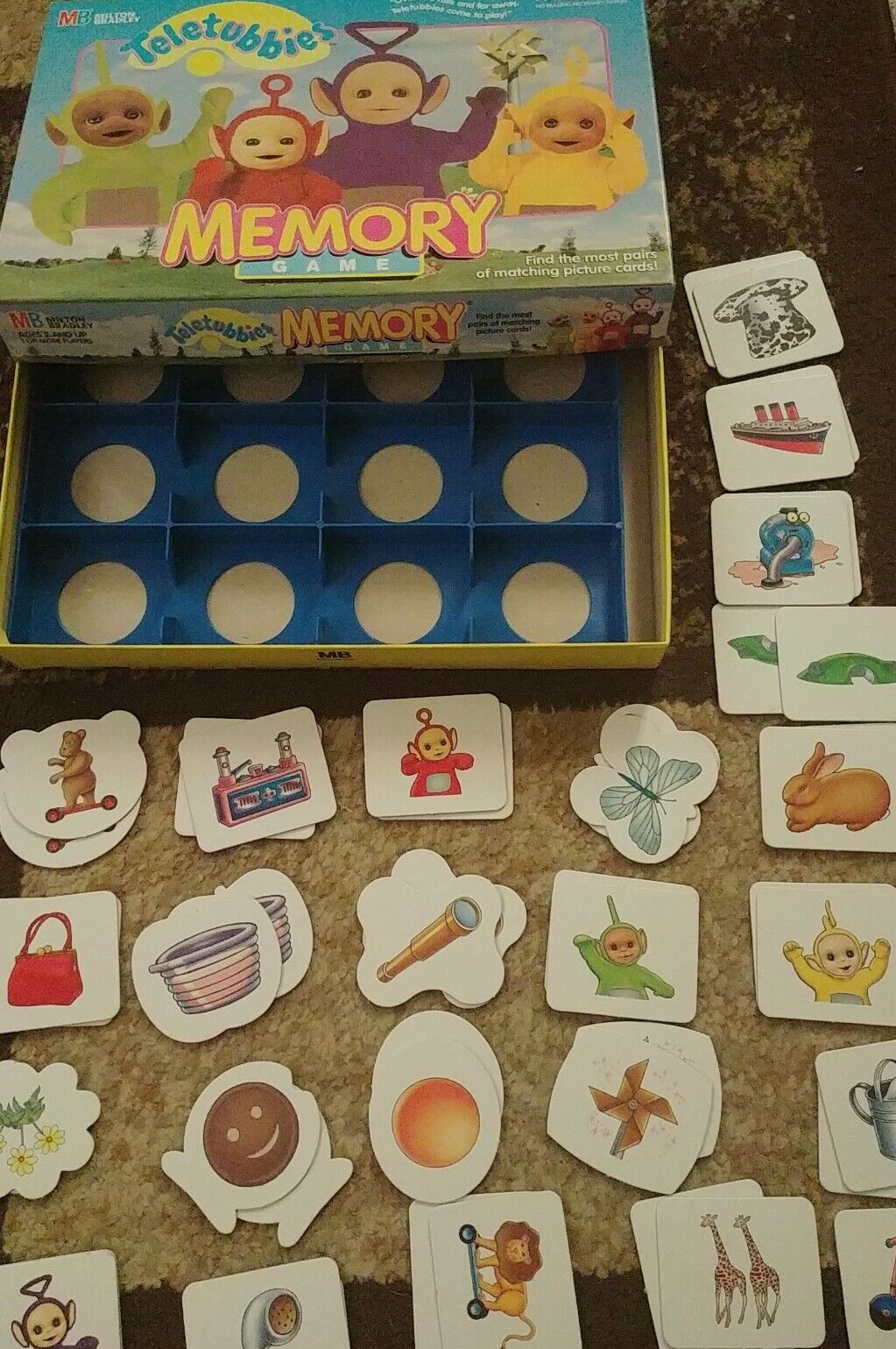 VTG Teletubbies Memory Game, Picture Matching, Milton Bradley, RARE Complete