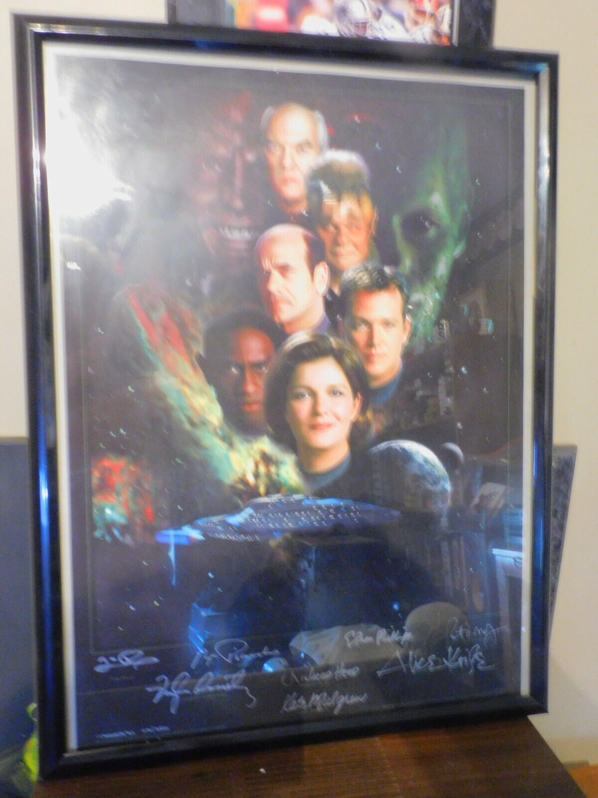 Star Trek Voyager Signed Cast Poster Simon Thorpe \