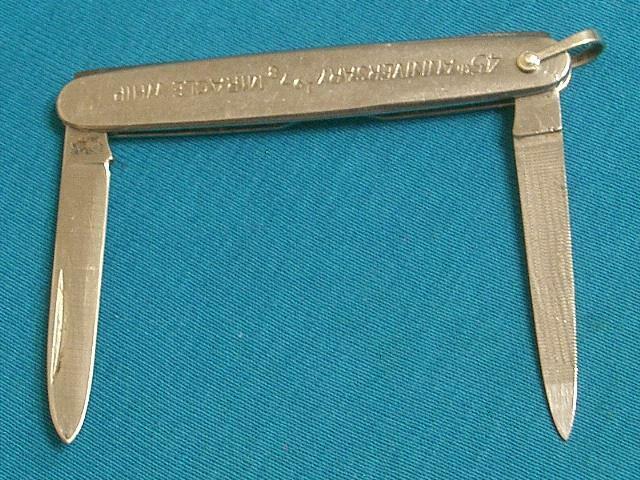 VINTAGE SCHRADE NY USA SS778 GENTS POCKET WATCH FOB KNIFE \'78 KRAFT MIRACLE WHIP